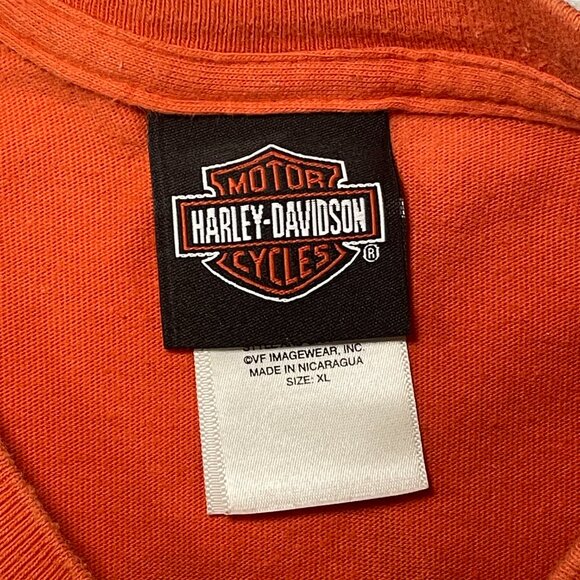 VINTAGE Harley Davidson Orlando, FL T-Shirt | Men's XL | Orange - Picture 5 of 7